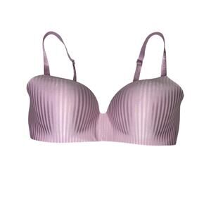 Victoria’s Secret T-Shirt Lightly Lined Wireless Bra Lavender Stripe Size 36DD